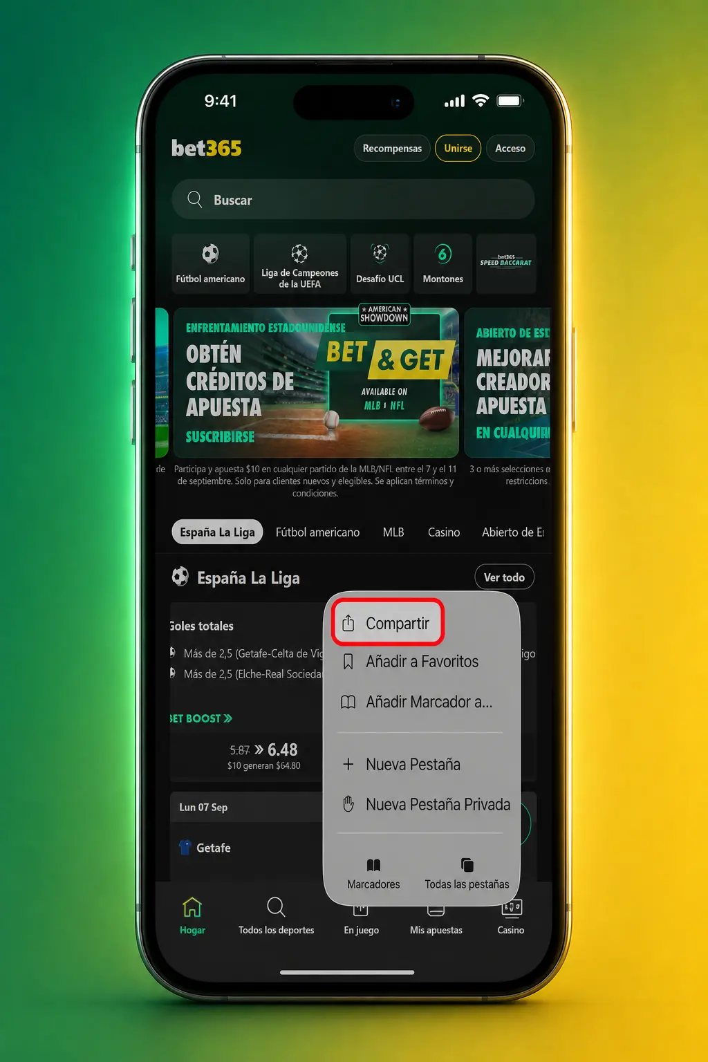 Pasos para descargar e instalar la app Bet365 en iOS mediante PWA desde el navegador Safari en iPhone