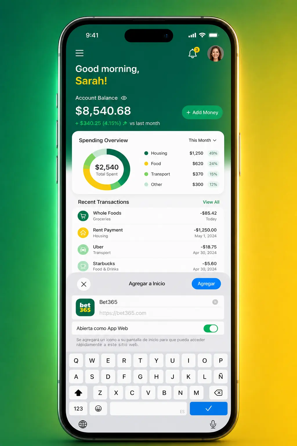 Pasos para instalar la app PWA de Bet365 en iPhone usando Safari, desde la descarga hasta agregarla a la pantalla de inicio.